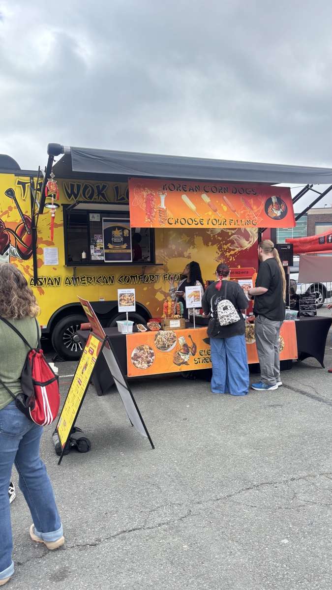 Guests being served at the Wok Lobster food truck